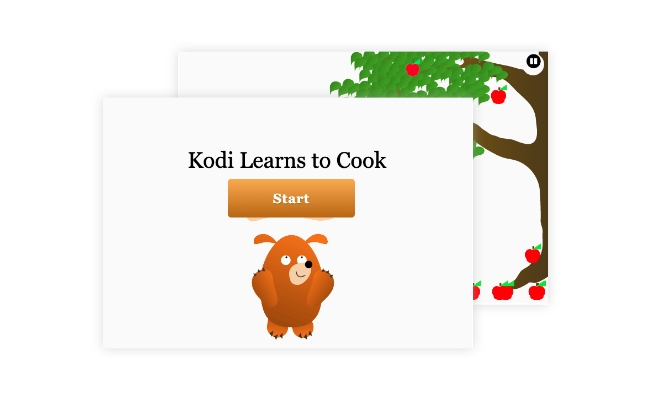 Kodi Learns to Cook eLearning storybook game